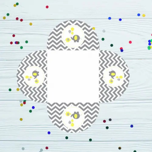Forminha para Doce Ancora elefantinho chevron amarelo