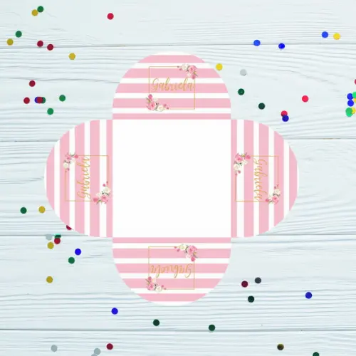 Forminha para Doces floral com listras