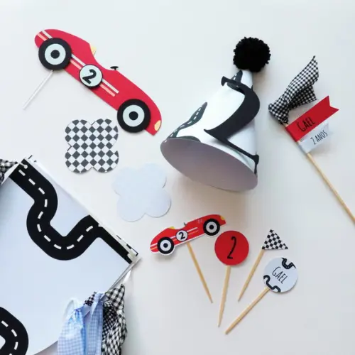 Kit Festa Infantil Carrinho de Corrida Antigo