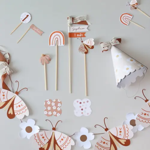 Kit Festa/ Mesversário - Arco-ìris Boho Chic