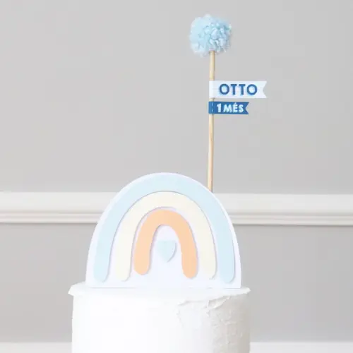 Kit Mesversário - Arco-ìris Boho Chic Azul