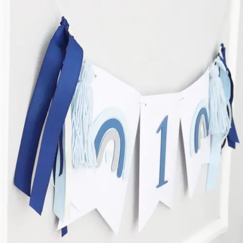 Kit Mesversário - Arco-ìris Boho Chic Azul Marinho