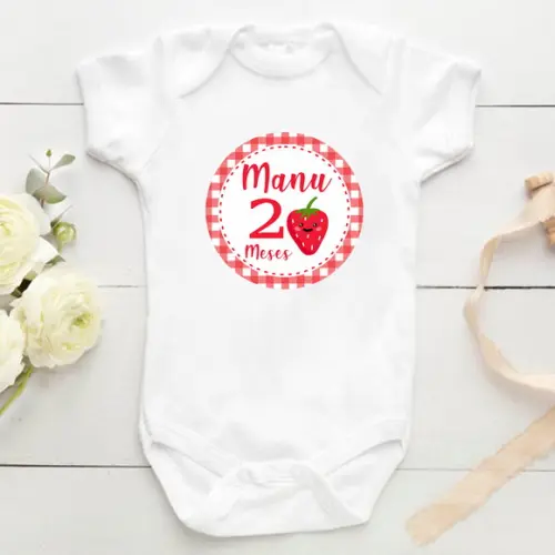 Kit mesversário 12 adesivos para body Frutas