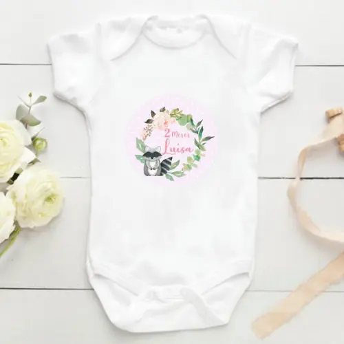 Kit mesversário 12 adesivos para body Menina Woodland