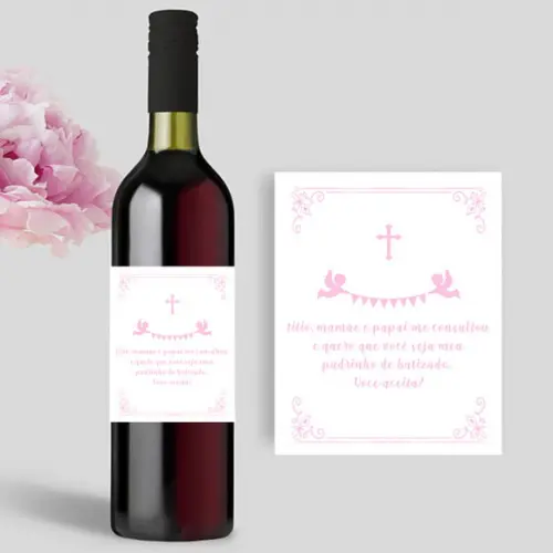 Rótulo de Vinho para Batizado