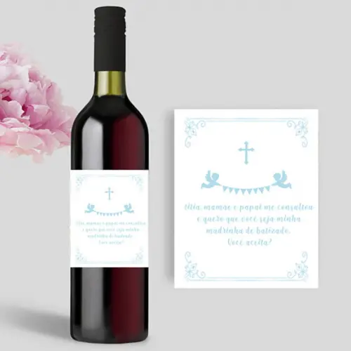 Rótulo de Vinho para Batizado