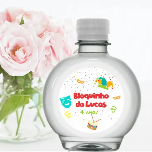Rótulo para Garrafa de água 300ml Carnaval