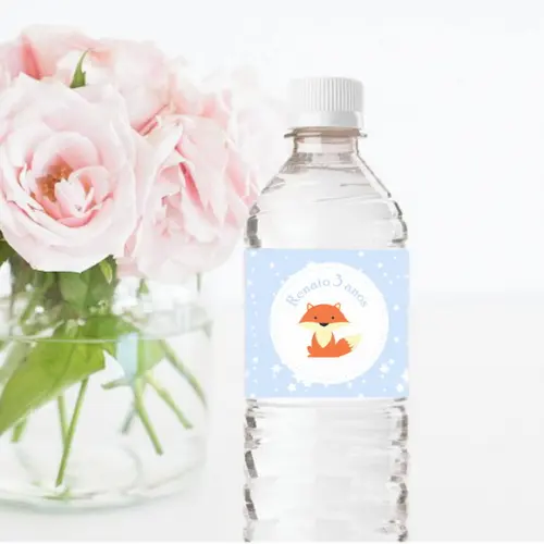 Rótulo para garrafa de água 500 ml Raposinha
