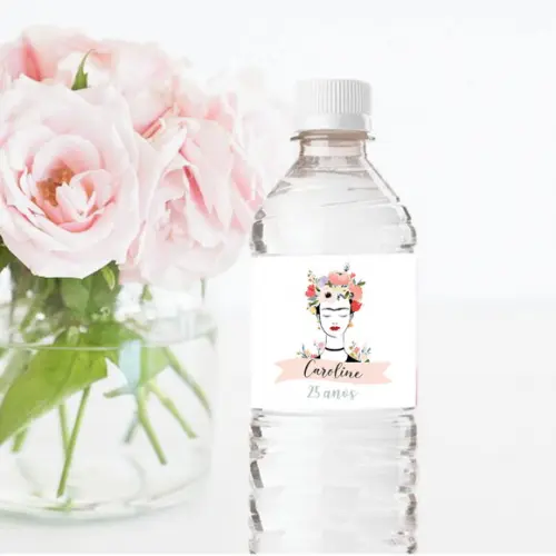 Rótulo para garrafa de água 500ml Frida Kahlo