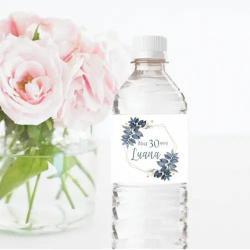 Rótulo para garrafa de água 500ml Floral