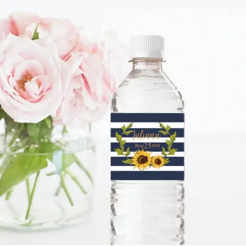 Rótulo para garrafa de água 500ml Girassol