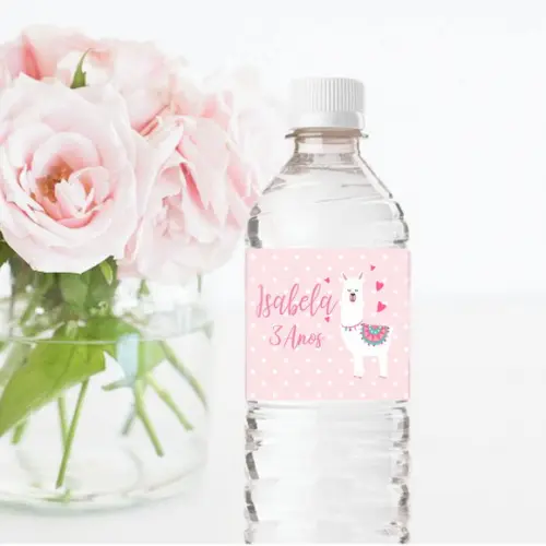 Rótulo para garrafa de água 500ml Lhama