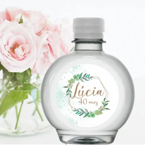 Rótulo para Garrafa de água Floral
