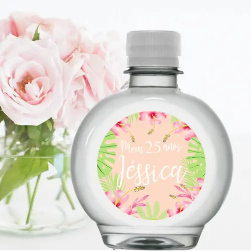Rótulo para Garrafa de água Verão Tropical
