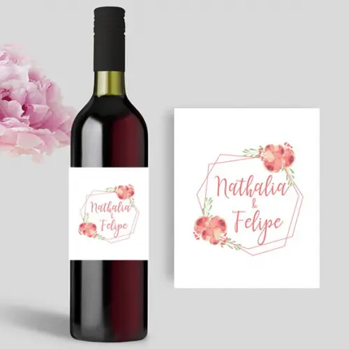 Rótulo para garrafa de Vinho Living Coral