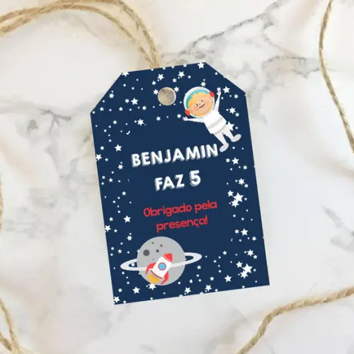 Tag de agradecimento Aniversário Astronauta
