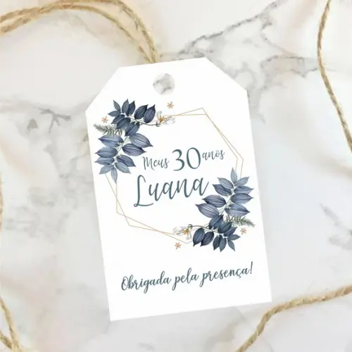 Tag de Agradecimento Aniversário Floral