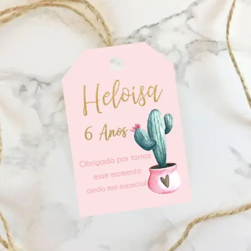 Tag de agradecimento Cactos