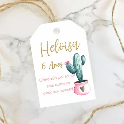 Tag de agradecimento Cactos