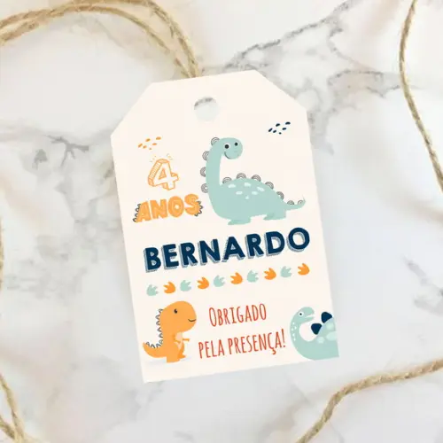 Tag de agradecimento Dinossauro
