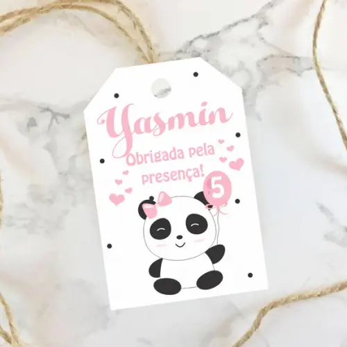 Tag de agradecimento Panda