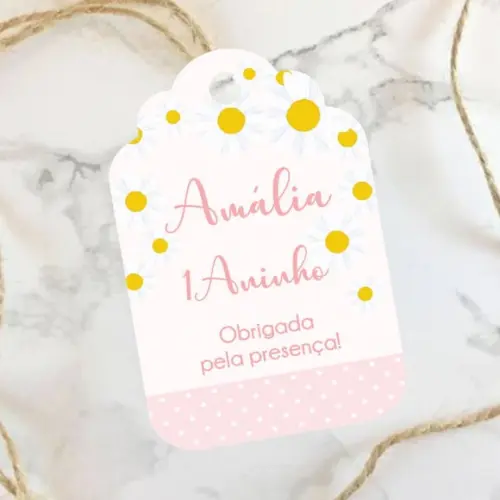 Tag de agradecimento Margarida