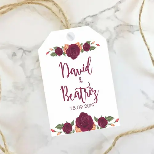 Tag de agradecimento para Casamento Floral