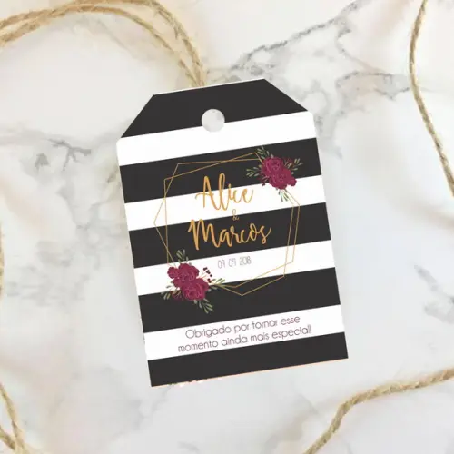 Tag de agradecimento para Casamento