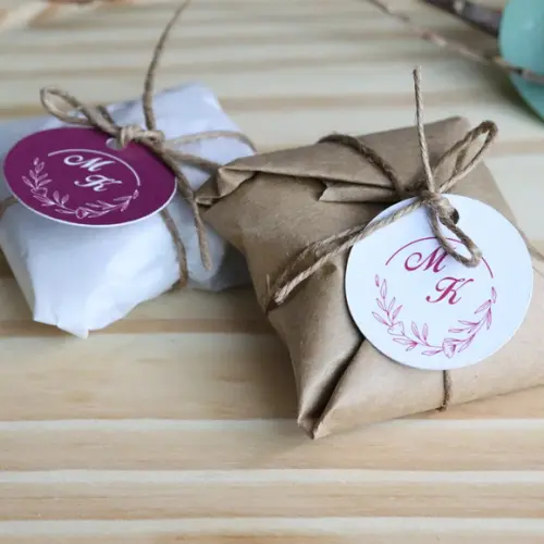 Tag de agradecimento para Casamento monograma marsala