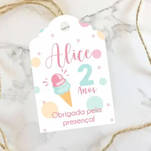 Tag de agradecimento Sorvete