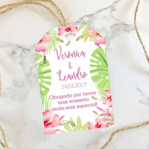 Tag de agradecimento Tropical