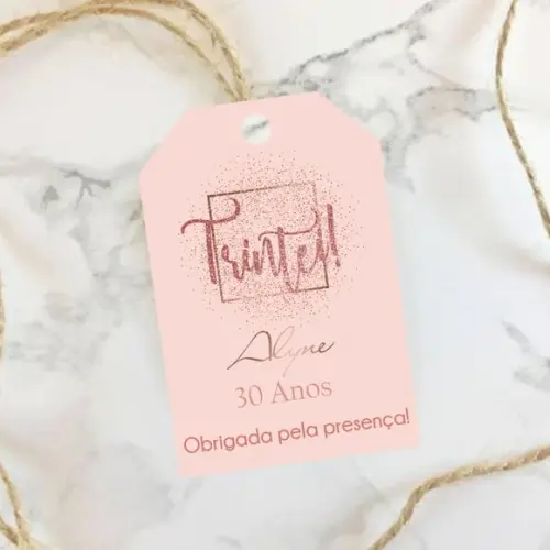 Tag de agradecimento Rosé Gold