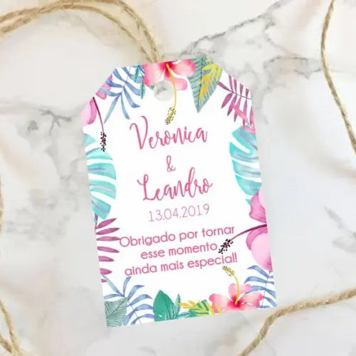 Tag de agradecimento Tropical