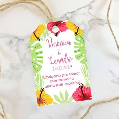Tag de agradecimento Tropical
