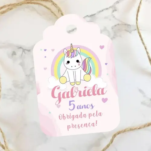 Tag de agradecimento Unicórnio