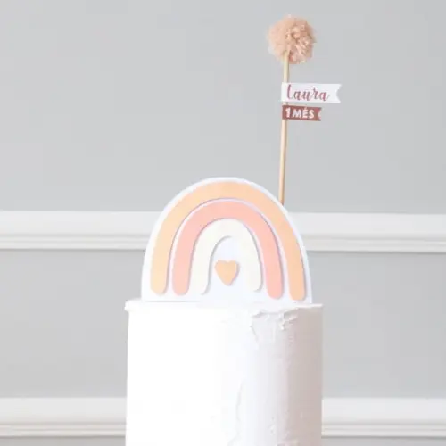 Topo de bolo - Arco-ìris Boho chic