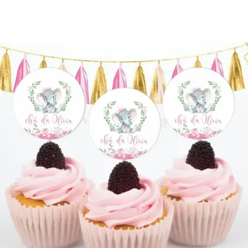 Topper de Doces para Chá de Bebê Elefantinho