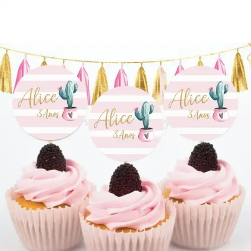 Topper para doces Cactos