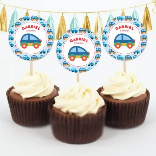 Topper para doces Carrinho