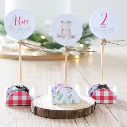 Topper para Doces com Forminha Bosque Encantado Woodland