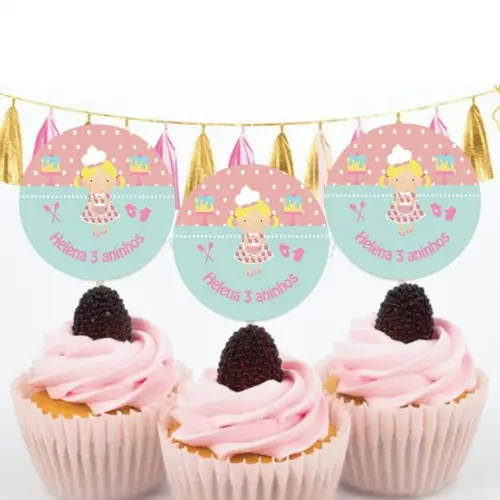 Topper para doces Confeitaria