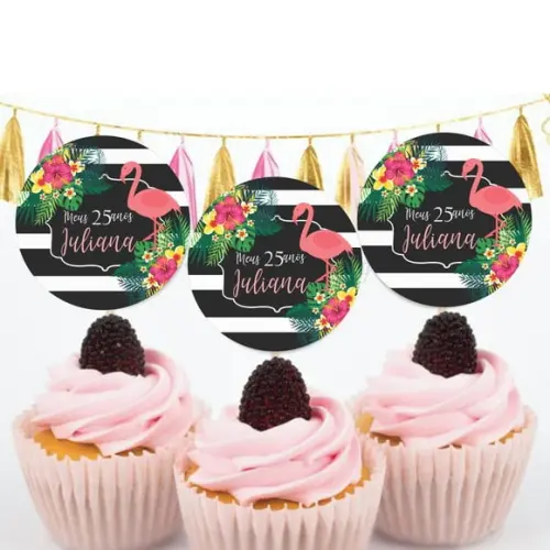Topper para doces flamingo