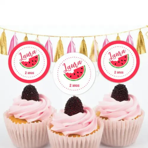 Topper para doces Melancia