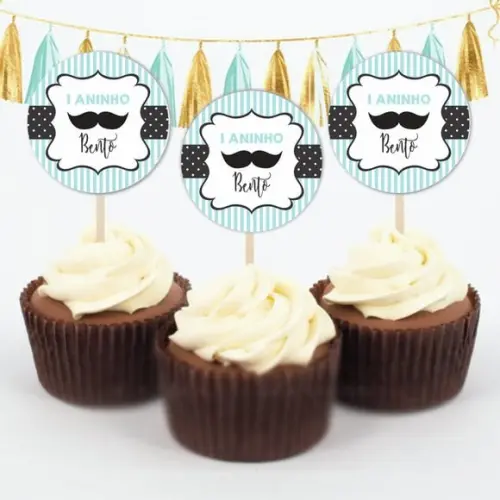 Topper para doces Mustache