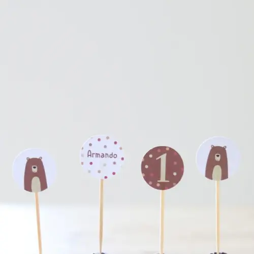 Topper para Docinho - Ursinho, Bosque, Animais, Woodland