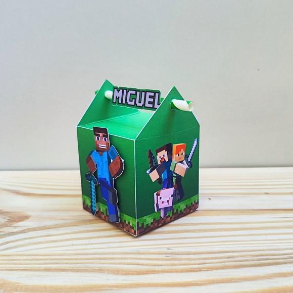 Caixa Canudo Minecraft