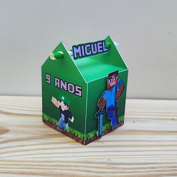Caixa Canudo Minecraft
