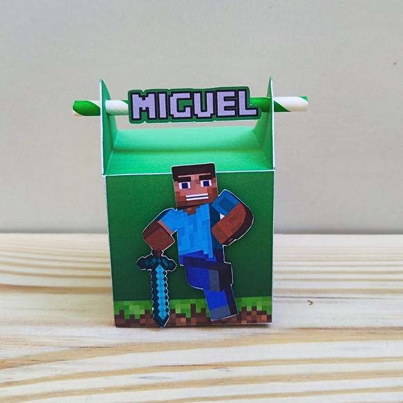 Caixa Canudo Minecraft
