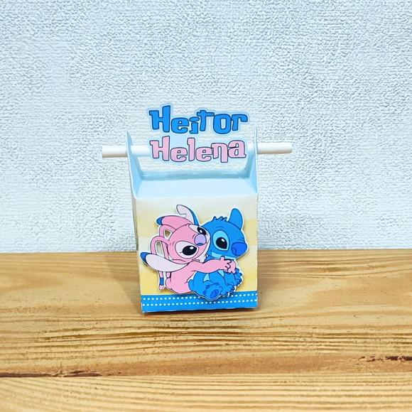 Caixa Canudo Stitch e Angel - Unissex