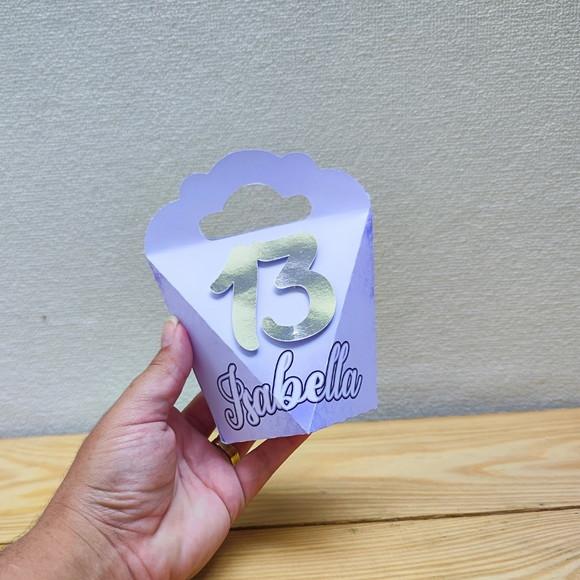 Caixa Coração Lilás e Prata